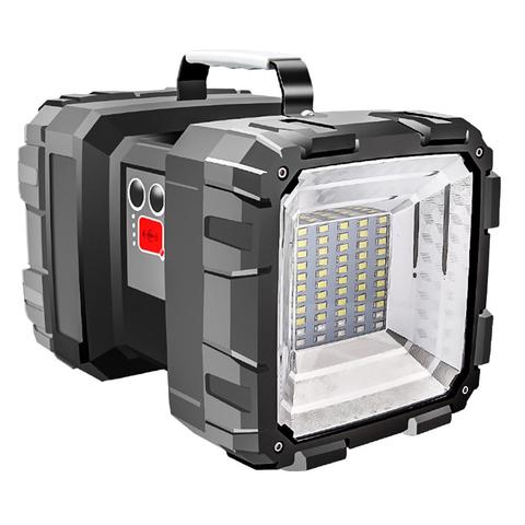 Linterna LED de doble cabeza superbrillante, reflector Solar portátil, luz de trabajo, recargable por USB, luz de pesca de emergencia al aire libre ► Foto 1/6