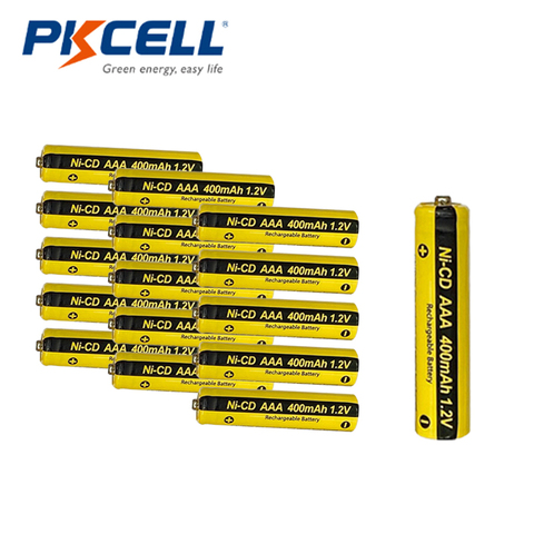 16 piezas PKCELL AAA batería aaa 400 mah nicd batería de 1,2 v baterías recargables para luz solar jardín luz de la lámpara ► Foto 1/4