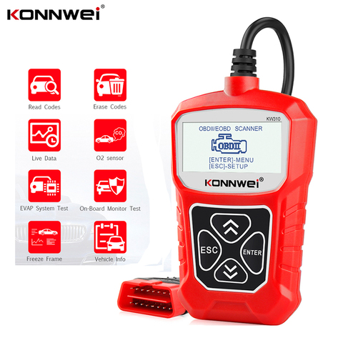 KONNWEI KW310 OBD2 escáner automotriz para lector de códigos de coche herramientas de escáner coche herramienta de diagnóstico de idioma ruso PK Elm327 ► Foto 1/6