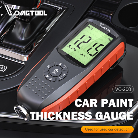 VDIAGTOOL VC200 pintura de coche de 1 micrón/0-1500 Medidor De Espesor Digital Tester para coches Fe/nFe prueba de medidor de espesor de revestimiento ► Foto 1/6