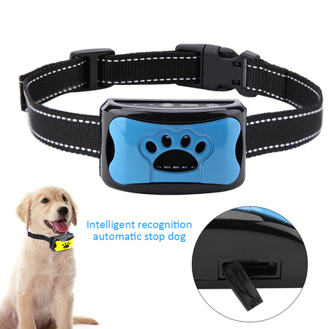 Collar de entrenamiento eléctrico para perro, Dispositivo contra ladridos antiladridos, resistente al agua ► Foto 1/6