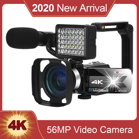 Kowery-videocámara 4K con visión nocturna, Nueva Versión, WiFi, 56MP, luz de relleno integrada, pantalla táctil, Vlogging, para Youbute, Webcam ► Foto 1/6