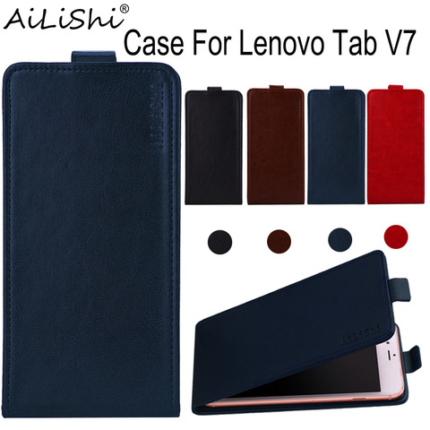 AiLiShi para Lenovo Tab V7 Flip de lujo de calidad de piel PU superior caso exclusivo 100% cubierta protectora del teléfono de la piel + número de seguimiento ► Foto 1/6