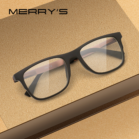 MERRYS-gafas cuadradas de diseño para hombre, anteojos a la moda para miopía, graduadas, con montura TR90, con patillas de aleación de titanio, S2033 ► Foto 1/6