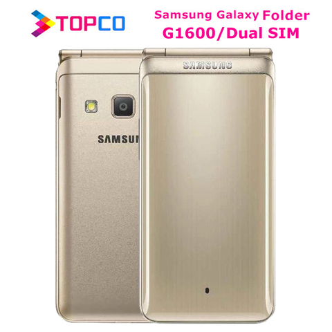 Samsung-teléfono inteligente Galaxy Folder G1600 Original, Dual SIM, 16GB ROM, 2GB RAM, Quad Core, 8.0MP y 5.0mp, pantalla de 3,8 pulgadas, 4G LTE ► Foto 1/3