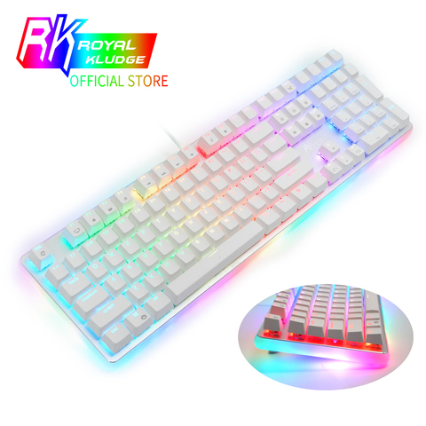 Teclado mecánico RK918 Original con cable, Teclado retroiluminado RGB para videojuegos con lámpara lateral grande, 108 teclas ► Foto 1/6