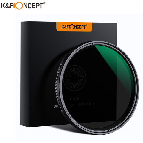K & F Concept-lente de cámara de filtro ND8-ND2000, lente de densidad neutra Variable, recubrimiento resistente múltiple de 49mm, 52mm, 58mm, 62mm, 67mm y 77mm ► Foto 1/6