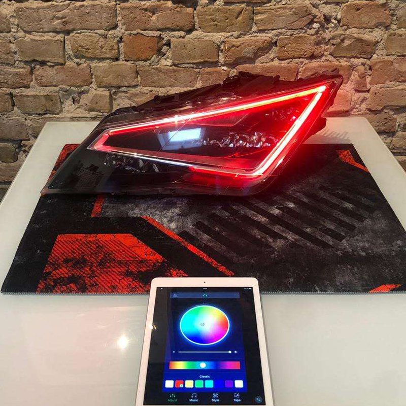 Icedriver-luces LED multicolor para Seat Leon DRL RGB, luces de circulación diurna, bombillas de iluminación de Ojos de demonio rojo y azul ► Foto 1/3