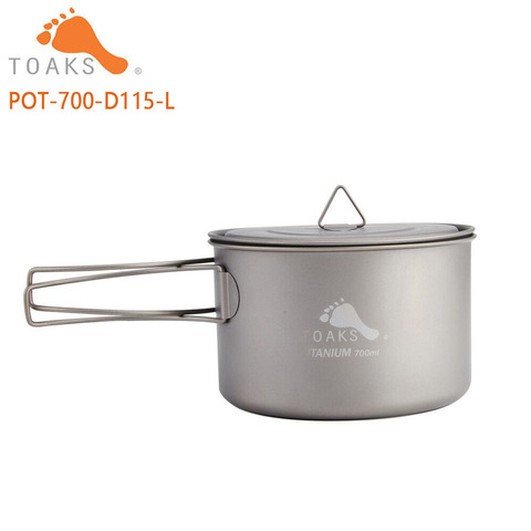 TOAKS Camping al aire libre de titanio de vaso ultraligero de titanio olla con tapa doblado 700ml ► Foto 1/6