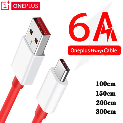 Oneplus 8 8pro 7T 7 Pro 6T 6 5T 5 Cable WARP cargo cm 100cm 150cm 200cm 300cm 6A de alambre para uno más 1 + Cable adaptador de Cable ► Foto 1/6