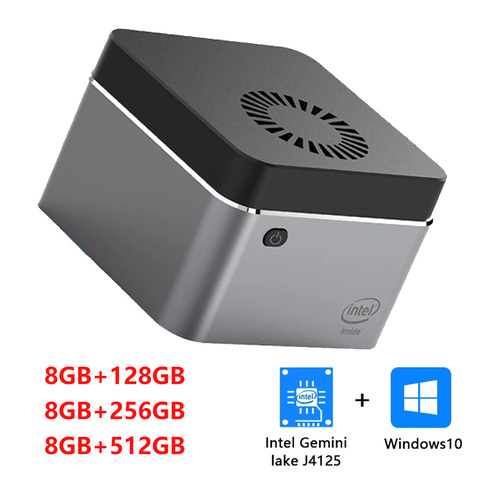 4K Windows 10 Mini PC Box Intel Celeron J4125 Quad Core LPDDR4 8GB 128GB 256GB 512GB SSD USB-C inteligente computadora del LarkBox J4115 ► Foto 1/6