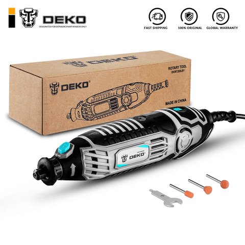 DEKO DKRT200J01 220V taladro eléctrico de velocidad Variable Mini amoladora herramienta rotativa para moler, cortar, tallar madera, lijar ► Foto 1/4