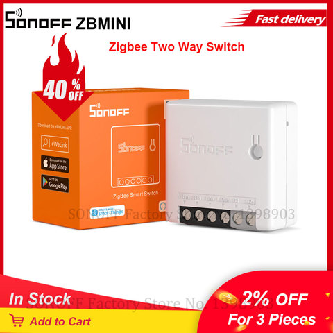 SONOFF-interruptor inteligente Itead Zigbee ZBMINI, módulo de interruptor de relé, MINI dos/2 vías, cambio de aplicación, Control de luz para casa inteligente ► Foto 1/6