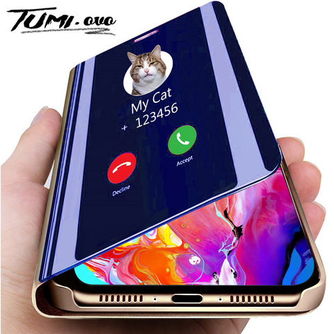 Lujosa funda de teléfono con tapa de espejo inteligente para iPhone 11 Pro XR XS Max X Funda de cuero con soporte para iPhone 6 6S 7 7 8 Plus ► Foto 1/6