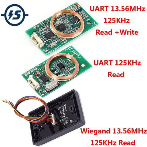 DC 5V lector RFID módulo inalámbrico UART 3Pin 125KHz 13,56 MHz Tarjeta de lectura EM4100 IC tarjeta PCB antena Kits Sensor para Arduino ► Foto 1/6