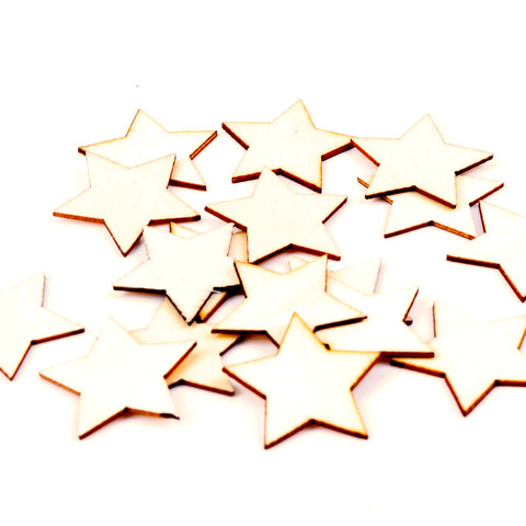 Patrón de estrellas de madera Natural de madera libro de recortes artesanía para adornos hecho a mano DIY artesanía accesorio de decoración para el hogar 10-30mm ► Foto 1/5