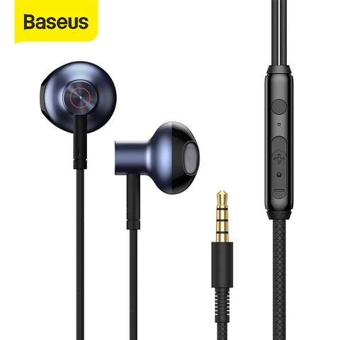 Baseus-auriculares intrauditivos H19 con cable, audífonos estéreo 6D de 3,5mm con micrófono para teléfonos Xiaomi y Samsung ► Foto 1/6