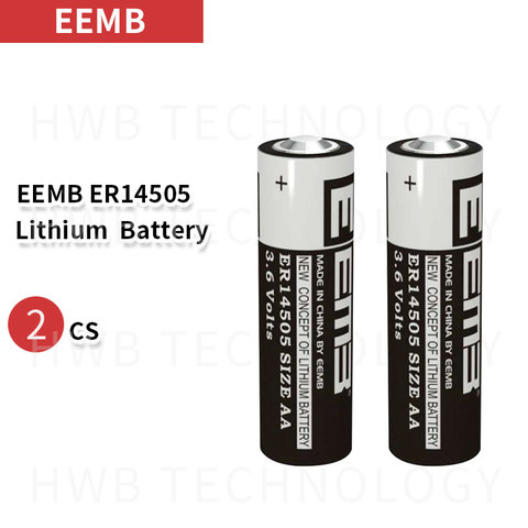 2 unids/lote EEMB ER14505 AA 3,6 V 2400mAh de la batería de litio de la marca nueva patrullando rod de la batería de litio de instrumento de PLC de la batería ► Foto 1/6