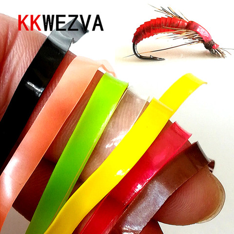 KKWEZVA-bolsa 100 unids/bolsa de silicona, Caddis, Fly, Pupa, ninfa, Worm Body Wrap Skin Caddis Larvae/Ninfa checa, señuelo de mosca ► Foto 1/5