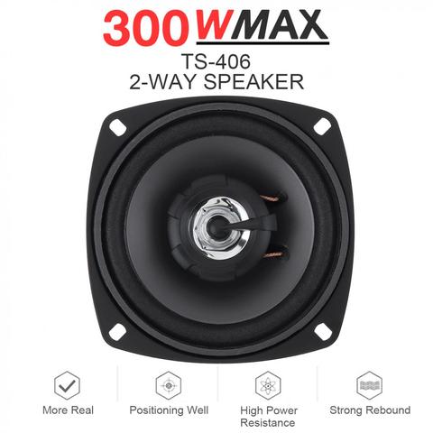 1 Uds 4 pulgadas 300W 2-forma HiFi para coche altavoz Coaxial puerta del vehículo Audio de coche de música estéreo Frecuencia de rango completo altavoces para coche ► Foto 1/6