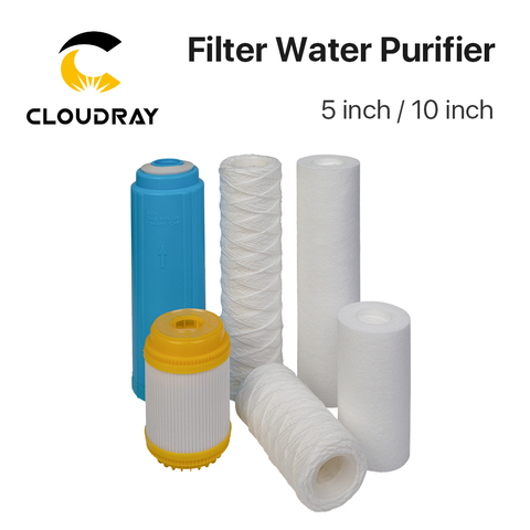 Cloudray-filtro purificador de agua de 5 pulgadas/10 pulgadas, filtro de resina deionizada láser para enfriador láser de fibra ► Foto 1/6