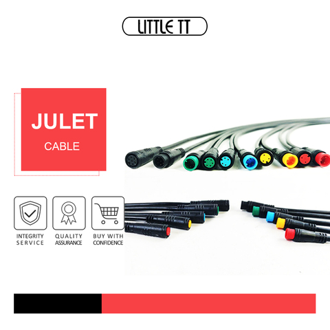 Cable de extensión eléctrico para bicicleta eléctrica, conector Julet 2, 3, 4, 5, 6 pines, para luz de bicicleta eléctrica, acelerador, freno, pantalla, Cable extensible ► Foto 1/6