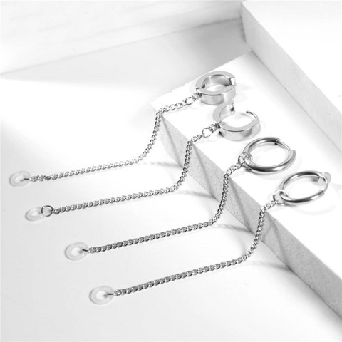 Uds Acero inoxidable Anti-perdido auriculares accesorios Punk Unisex pendientes para los Airpods Pro 1/2 para los Airpods caso joyería de pendientes ► Foto 1/6