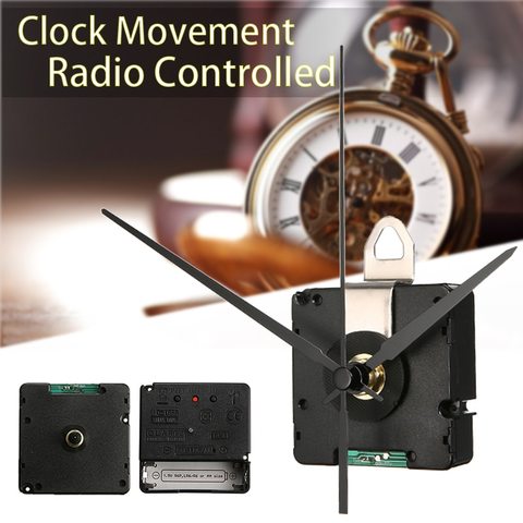 Reloj de cuarzo DCF Negro controlado por Radio movimiento 3 punteros mecanismo de reloj de cuarzo accesorios y herramientas de reparación reemplazo 79-140mm ► Foto 1/6