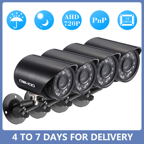 OWSOO 720P IR-CUT al aire libre 4 Uds CCTV cámara IP sistema de seguridad Kit de videovigilancia Vista de noche para casa Kit de videovigilancia ► Foto 1/6