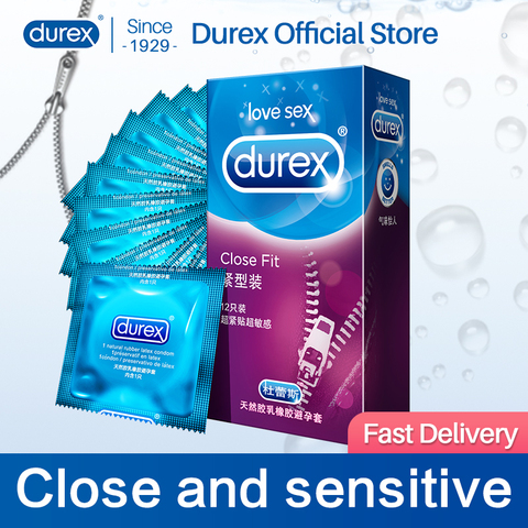 Durex-condones de látex Natural para adultos, 12 Uds., 49MM, ajuste más estrecho, productos sexuales para adultos, Juguetes sexuales con preservativo de tamaño pequeño ► Foto 1/6