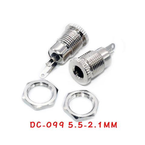 Conector de montura de Panel de metal, toma de corriente CC de 5,5x2,1mm, 5,5x2,1, DC099, 10 Uds. ► Foto 1/2