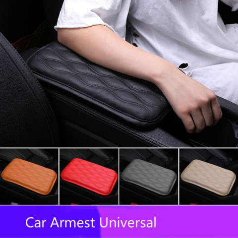 Almohadilla de reposabrazos de coche, funda Universal de cuero PU suave, antiarañazos, resistente al agua, cojín resistente, consola central, reposabrazos antideslizante ► Foto 1/6