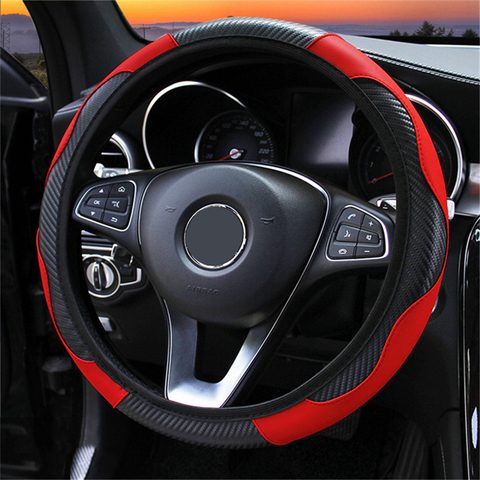 Universal de cuero protector para volante de coche para Hyundai I30 Tucson acento I20 Solaris I10 I30 I40 IX20 IX35 Anti-Slip a prueba de polvo ► Foto 1/6