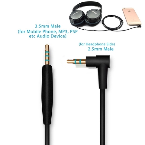 De 2,5mm a 3,5mm 5 5ft/1,4 M de Cable de Audio para Bose tranquilidad y comodidad 25 QC25 SoundTrue OE2 OE2i AE2 AE2i auriculares ► Foto 1/6