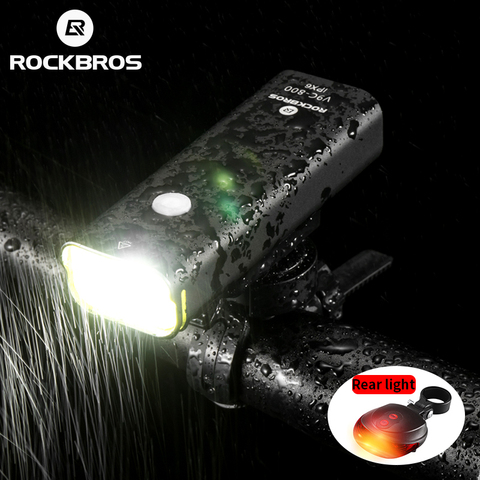 Luz de bicicleta recargable ROCKBROS, linterna impermeable para montar en bicicleta, Faro de bicicleta MTB, accesorios para bicicleta ► Foto 1/6