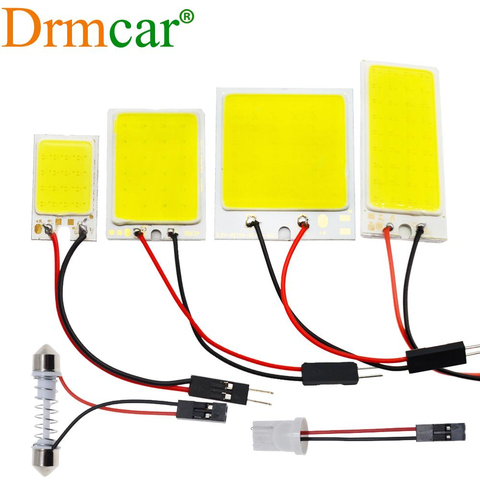 T10 Cob SMD 24 36 SMD 48SMD Led COCHE vehículo Panel lámparas Auto Interior lectura Luz de bulbo de la lámpara Festoon Dome BA9S DC 12 v ► Foto 1/6