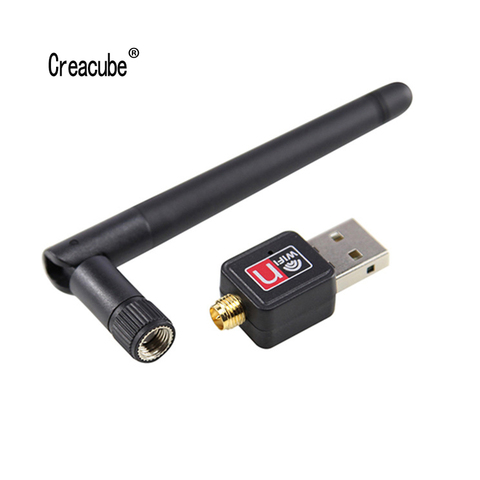 Creacube 2,4G Mini adaptador Wifi USB 150Mbps 2DB 5DB WiFi Dongle Wi-Fi receptor de tarjeta de red inalámbrica 802.11b/ n/g Wifi Ethernet ► Foto 1/6