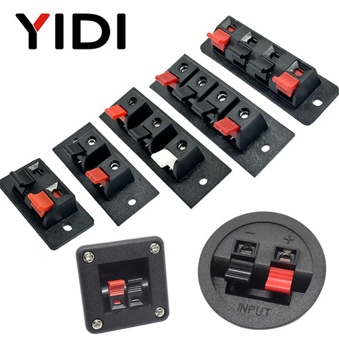 1pc 3/5 Uds 2 posiciones 4 polos de 3 posiciones conector Terminal Push en Jack carga muelle de altavoz de Audio Terminal placa clip ► Foto 1/6