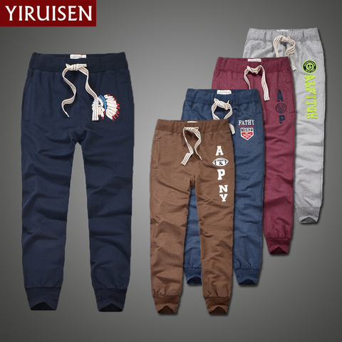 Venta al por mayor YiRuiSen marca 100% algodón pantalones de chándal ligeros para hombres Patchwork Casual pantalones de chándal largos hombres ropa de otoño ► Foto 1/6