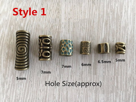 6 unids/pack mezcla de bronce Viking runa trenza de pelo miedo barba dreadlock cuentas anillos tubo para accesorios para el cabello ► Foto 1/6