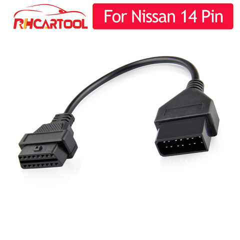 Adaptador de cable de extensión para coche Nissan, Conector de 60/100cm OBD2 de 14 pines a 16 Pines, Cable de diagnóstico automático para nissan ► Foto 1/5