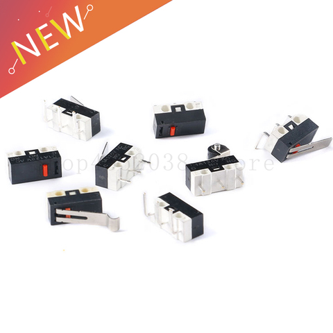 10 Uds Mini Interruptor de Límite Micro NO NC 3 pines terminales para PCB SPDT 1A 125V de arco palanca de acción empuje microinterruptores ► Foto 1/6