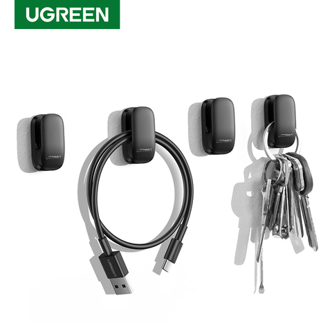 UGREEN-ganchos de colgar y soporte para llaves de coche y oficina, organizador con Clip, gestión de cables, soporte para Cable de automóvil, 4 Uds. ► Foto 1/6