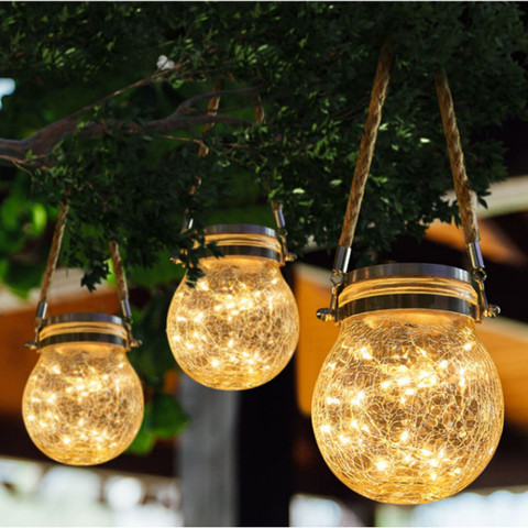 Lámpara Solar de bola de cristal impermeable, 30 guirnaldas de luces LED, colgante, para jardín, exterior, Navidad, decoración de boda, cadena ► Foto 1/1