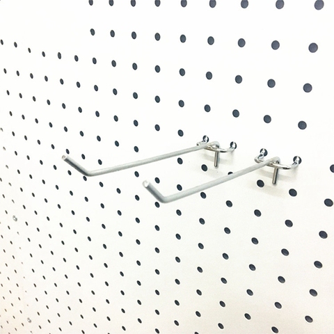 25 uds solo tablero ganchos de repisa gancho agujero gancho con placa de pared de listones de venta al por menor tienda de pantalla Peg 100mm TJM1021 ► Foto 1/6
