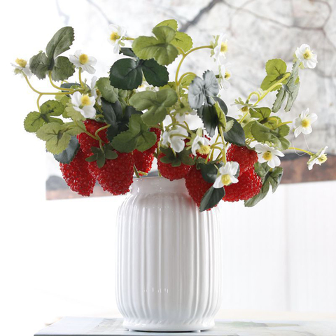 Ramo de flores artificiales para decoración del hogar, planta de fruta de fresa falsa, framesa francesa, boda, novedad ► Foto 1/6