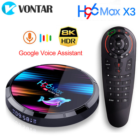 2022 H96 Max X3 8K 4GB 128GB TV caja Amlogic S905X3 Android 9,0 Set Top Box Dual Wifi reproductor de Google Youtube reproductor de medios ► Foto 1/6