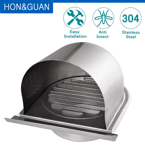 Tapa de rejilla de ventilación de acero inoxidable, Extractor de aire anticorrosión para cubierta de enchufe de pared, impermeable, 4 '', 100mm ► Foto 1/6