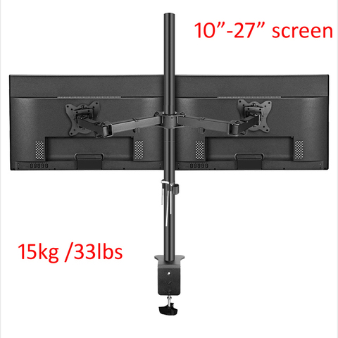 DL-T902-280 soporte de escritorio de movimiento completo de 360 grados de acero soporte de Monitor doble 10 