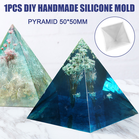 Pirámide de resina del molde de silicona molde para hacer joyas colgante Epoxy arte DIY herramienta 50*50mm resina bricolaje decoración artesanal Tapered tubo ► Foto 1/6